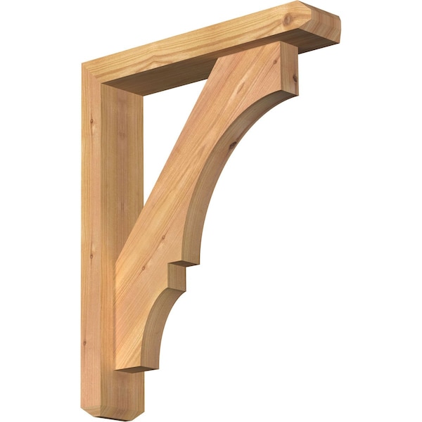 Ekena Millwork Balboa Craftsman Smooth Bracket w/ Offset Brace, Western Red Cedar, 3 1/2"W x 16"D x 20"H BKT0402X16X20BOA04SWR - main